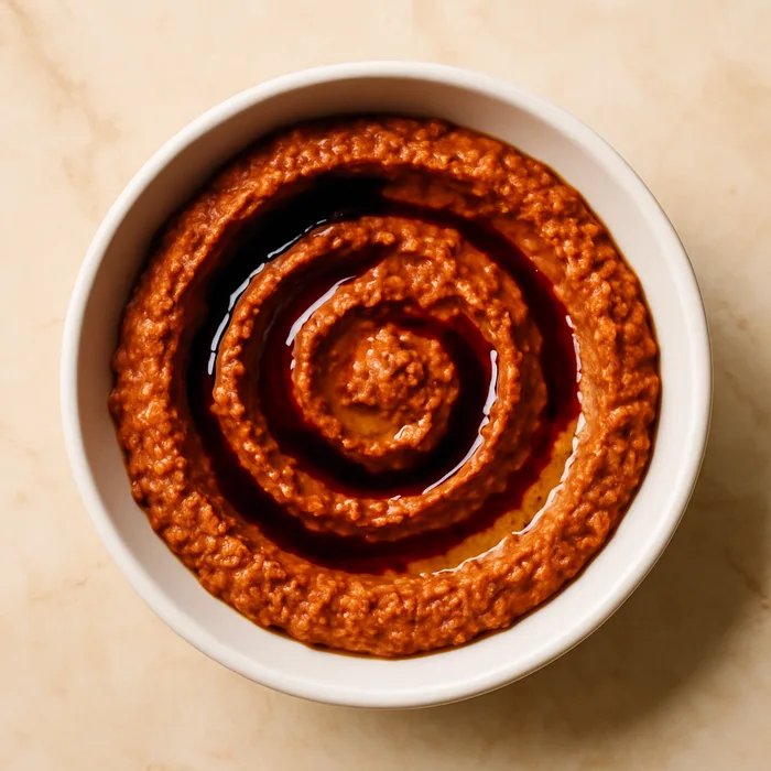 Muhammara, crème de poivrons grillés, noix et mélasse de grenade